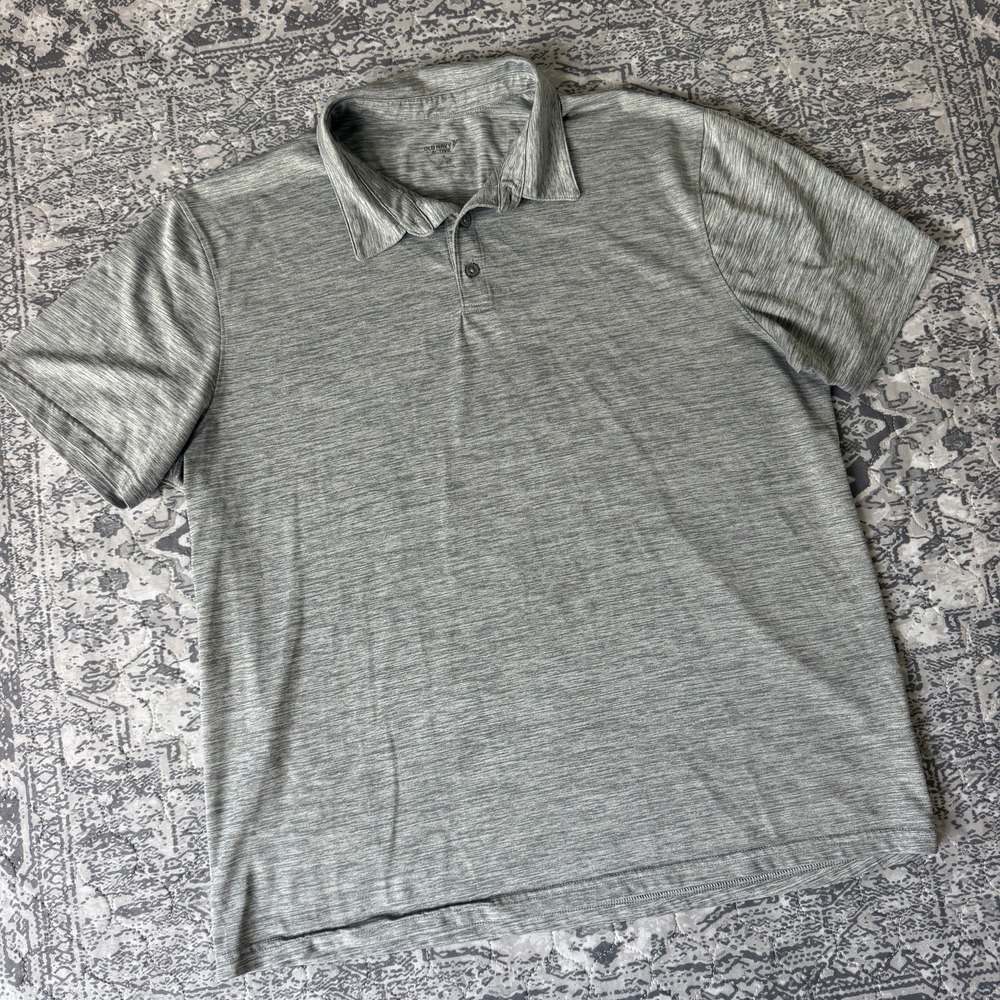Old Navy Active Mens Size XL Gray Polo Shirt Short Sleeve Polo Performance Golf